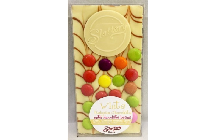 Small White Chocolate Bar with Chocolate Beans